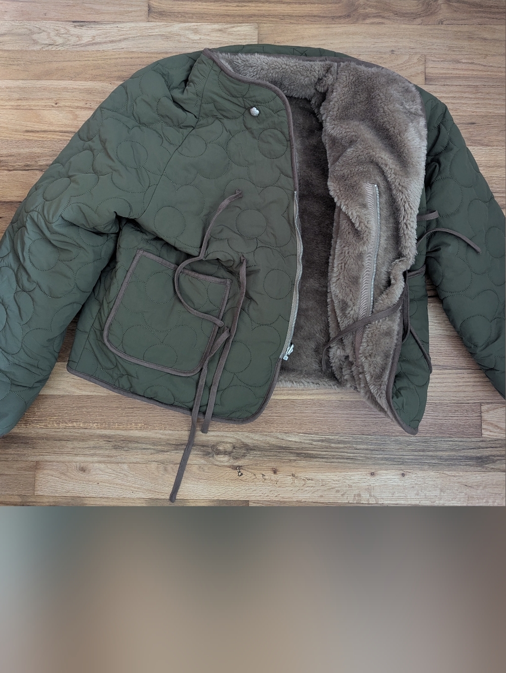 Sundae School Reversible Jacket in Olive Green Size Small